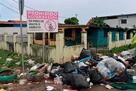 Recolección de desechos en la Ave. José Domingo Espinar