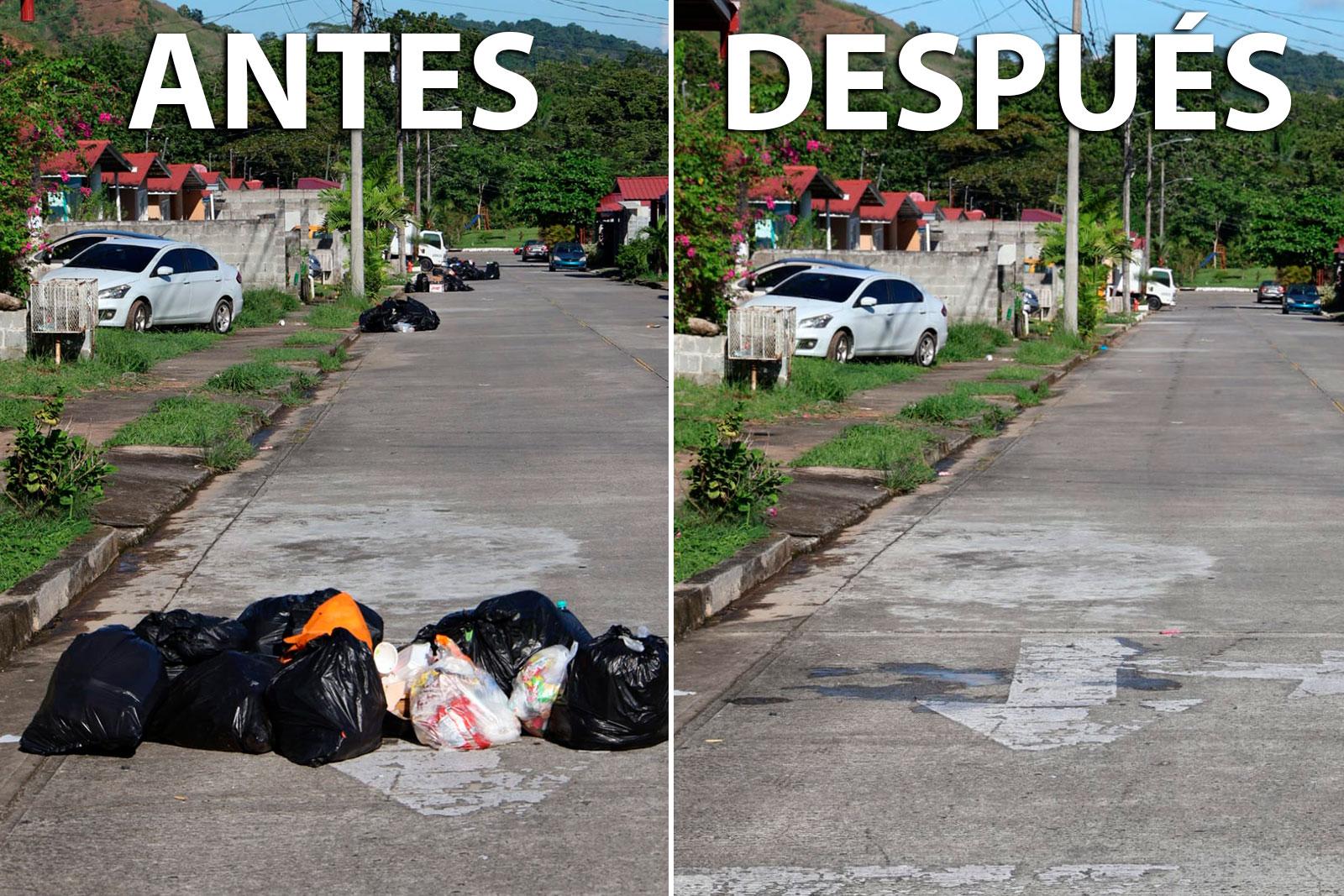 Recolección de desechos en Praderas del Norte, área de Villa Grecia, corregimiento de Las Cumbres