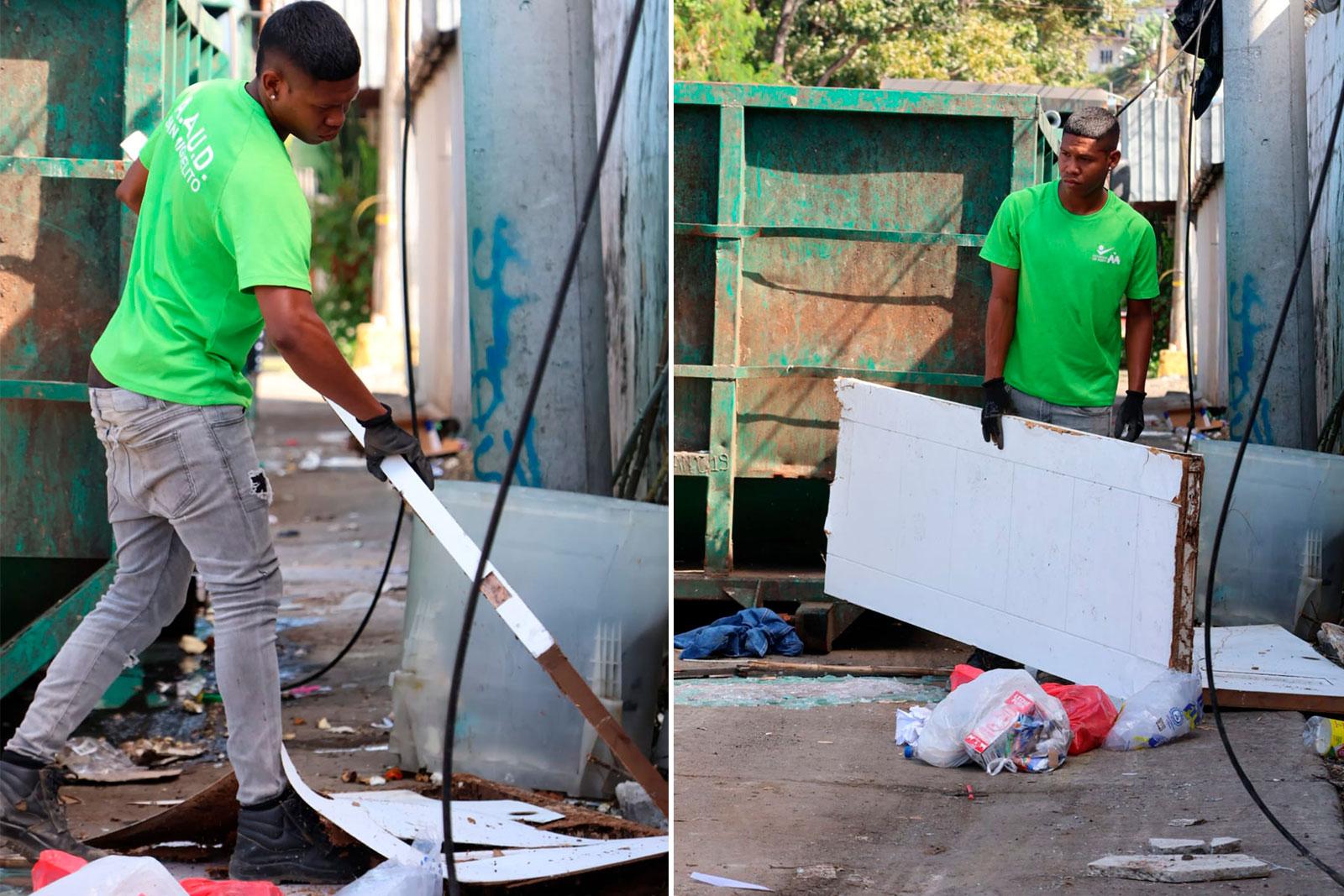 Barrido y limpieza de espacios públicos en 9 de Enero, corregimiento de Amelia Denis de Icaza